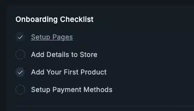 FluentCart Onboarding Checkliste