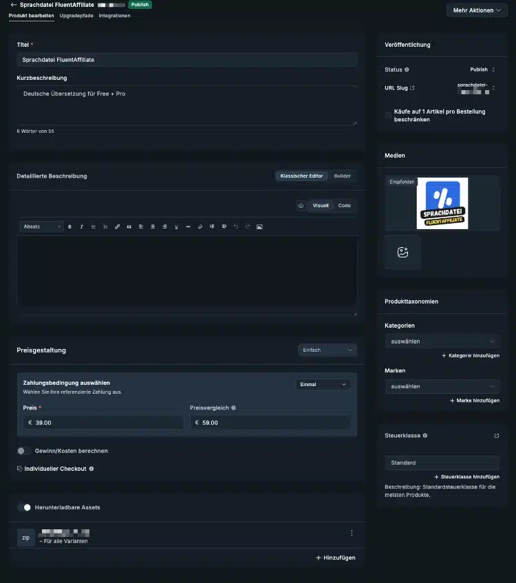 FluentCart_Produktübersicht