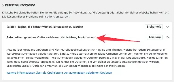 automatisch_geladene_Optionen_Fehlermeldung