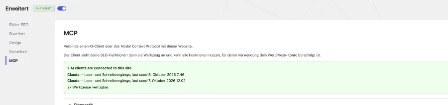 Verbindunsübersicht SEOPress